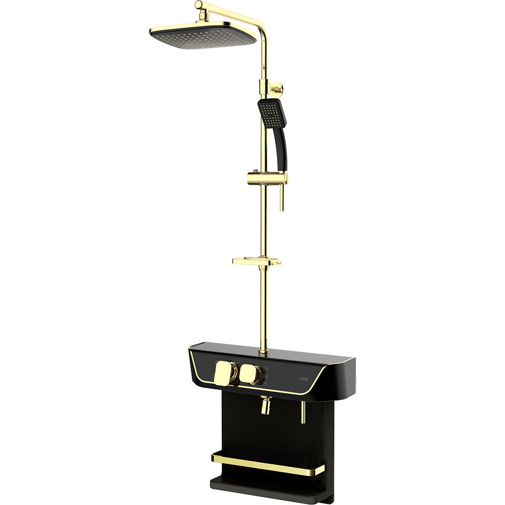 Shelf type rain shower faucet